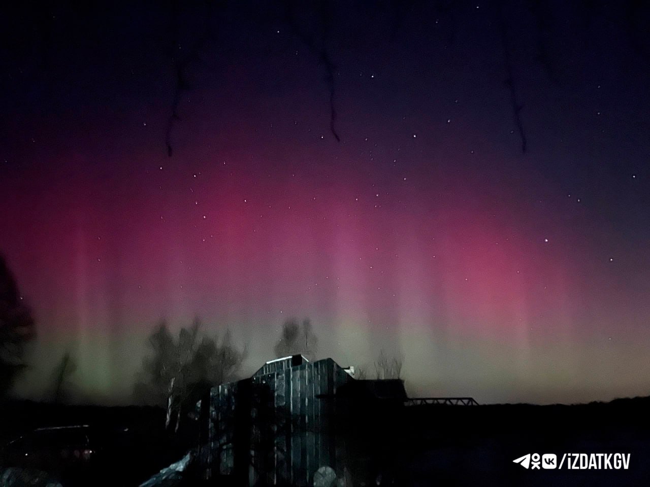 Северное сияние над Калужской областью Северное сияние над Калужской областью