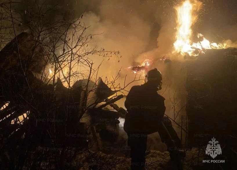 Баня сгорела в Калужской области
