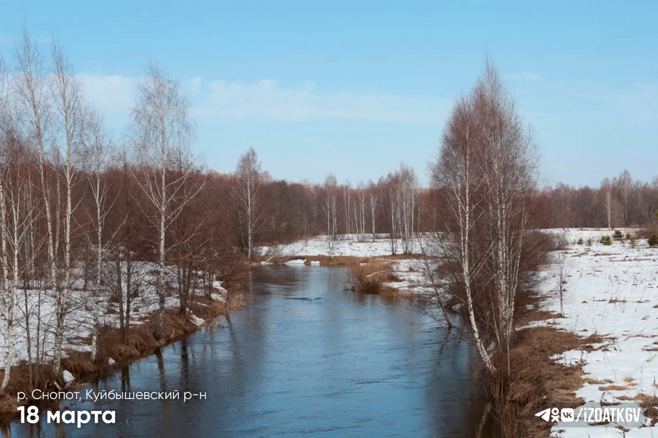 Наглядно как поднимается вода в одной из рек Калужской области Наглядно как поднимается вода в одной из рек Калужской области