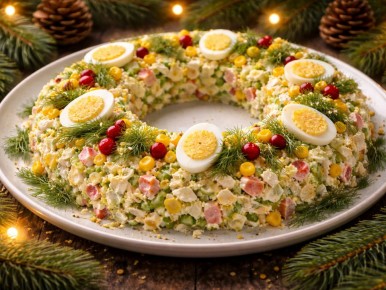 Легкий и эффектный салат «Хрустальный венок» для праздничного стола