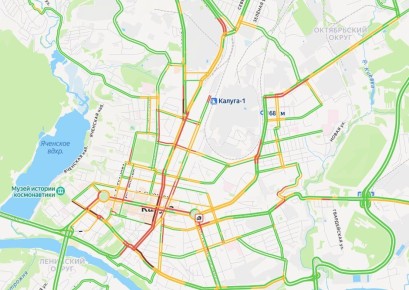 На улицах Калуги собрались пробки