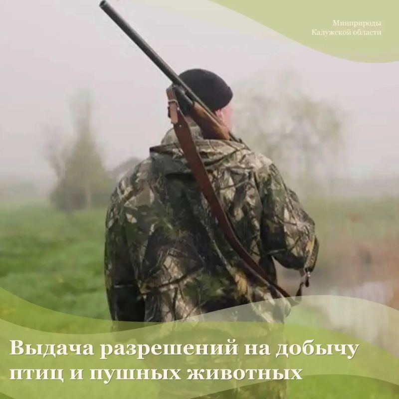 22 июня стартует приём заявлений о выдачи разрешений на добычу охотничьих ресурсов в общедоступные охотничьи угодья Калужской области: на птиц в летне-осеннюю и осенне-зимнюю охоту и пушных животных, за исключением барсука и...