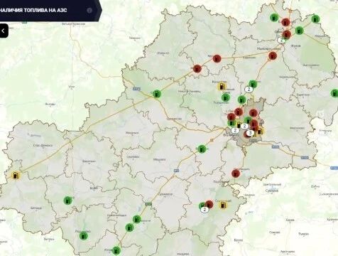 Калужане могут посмотреть наличие топлива на всех АЗС региона в онлайн-карте