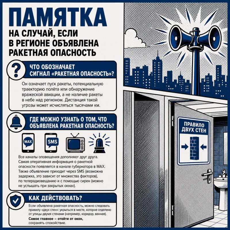 Памятка на случай, если в регионе объявлена ракетная опасность