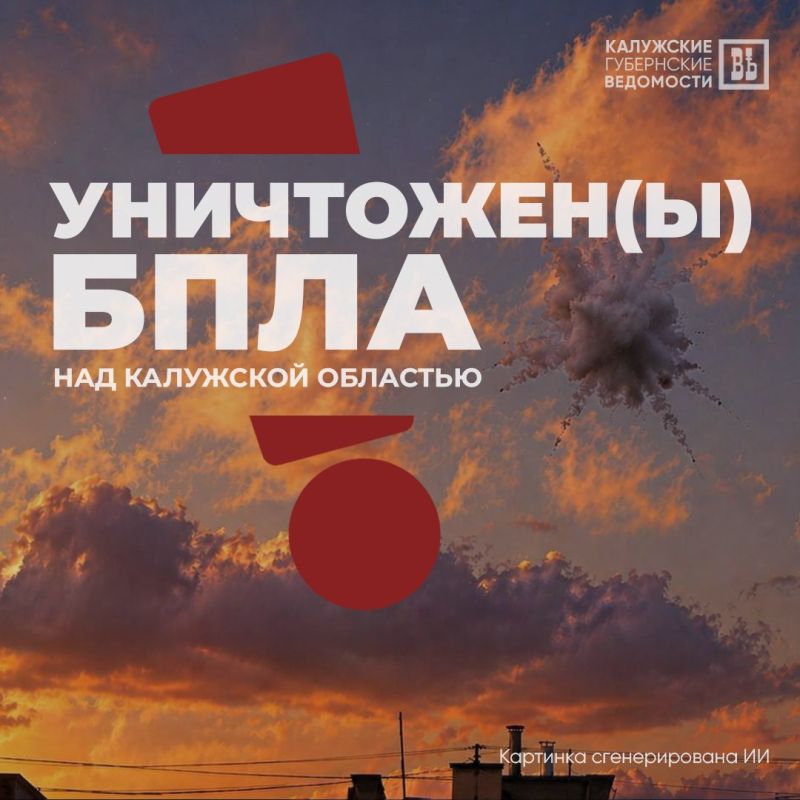 4 беспилотника сбили вечером над Калужской областью