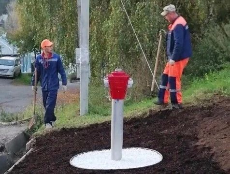 Первый надземный пожарный гидрант установили в Боровске