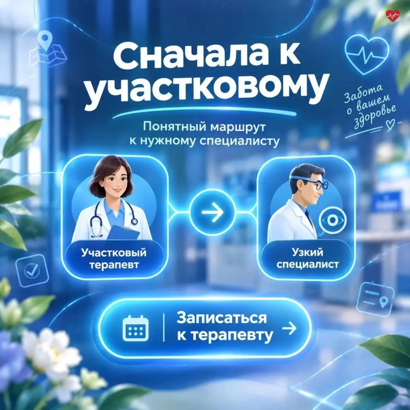Почувствовали недомогание? Обратитесь к вашему участковому врачу – это терапевт, педиатр или врач общей практики