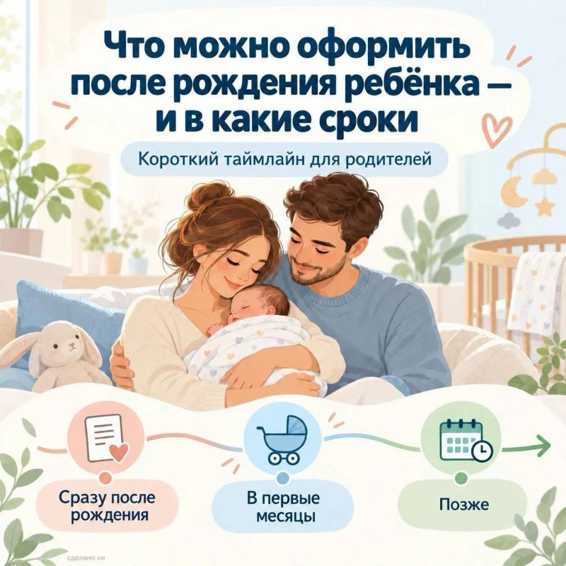 После рождения ребёнка у родителей появляется много новых забот – оформление документов и мер поддержки легко отложить «на потом»