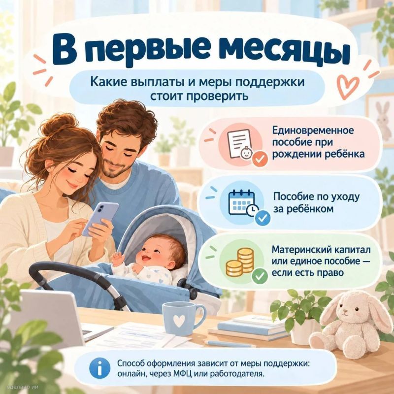 После рождения ребёнка у родителей появляется много новых забот – оформление документов и мер поддержки легко отложить «на потом» После рождения ребёнка у родителей появляется много новых забот – оформление документов и мер поддержки легко отложить «на потом»