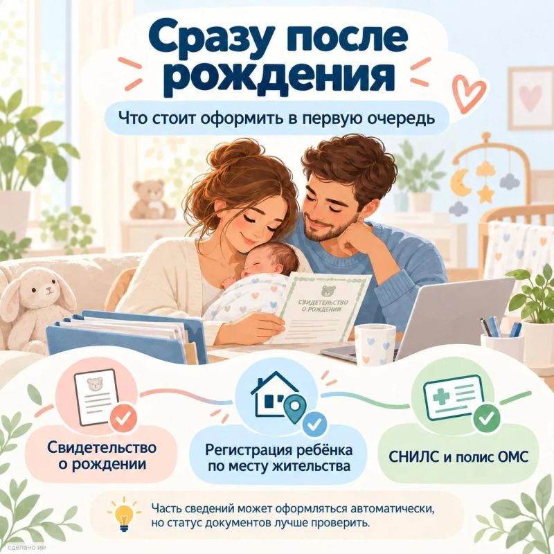 После рождения ребёнка у родителей появляется много новых забот – оформление документов и мер поддержки легко отложить «на потом» После рождения ребёнка у родителей появляется много новых забот – оформление документов и мер поддержки легко отложить «на потом»